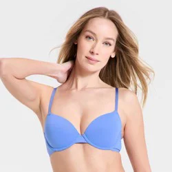 Women's Everyday Lightly Lined Demi T-Shirt Bra - Auden™ Blue 34C