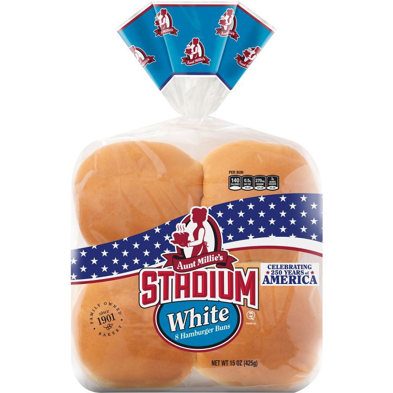 slide 1 of 6, Aunt Millie's Stadium White Hamburger Buns - 15oz/8ct, 8 ct; 15 oz