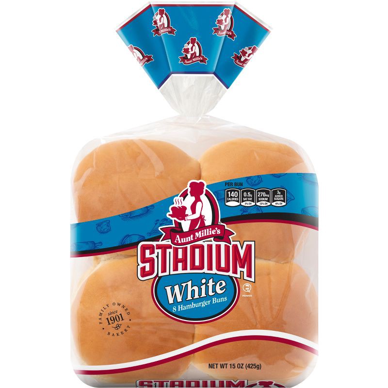 slide 1 of 6, Aunt Millie's Stadium White Hamburger Buns - 15oz/8ct, 8 ct; 15 oz