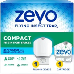 Zevo Compact Flying Insect Trap Starter Kit - 1 Trap + 1 Refill