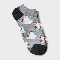 Women's Chick With Wine Low Cut Socks - Grey 4-10
