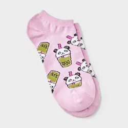 Women's Panda Boba Low Cut Socks - Grey 4-10