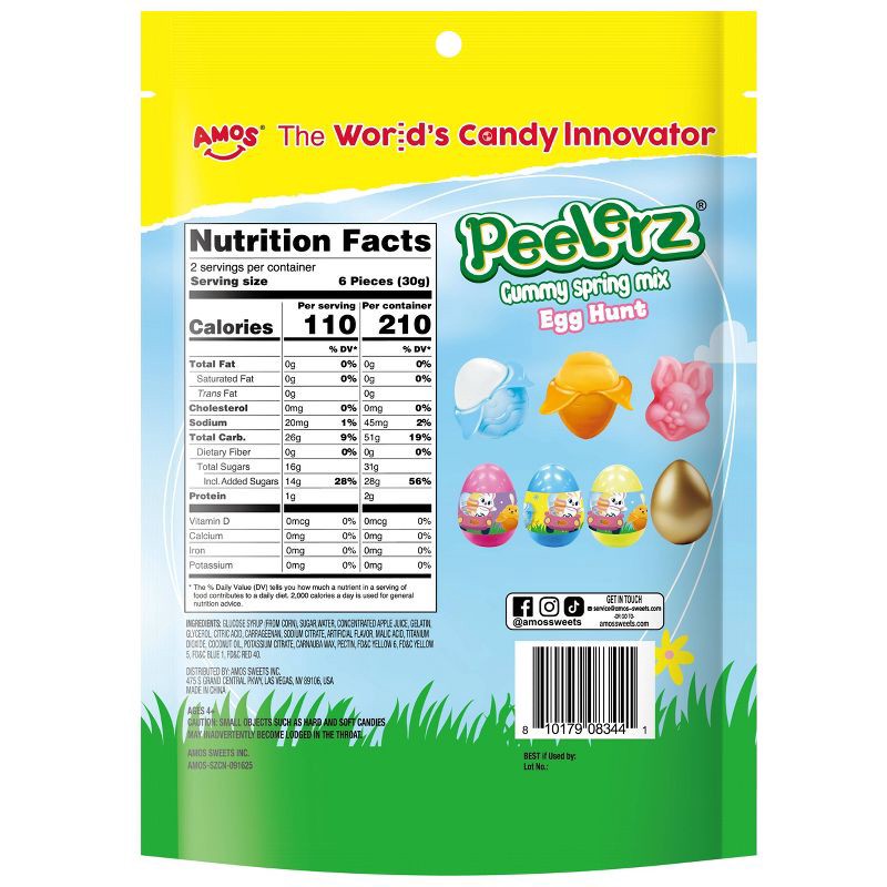 slide 2 of 7, AMOS Peelerz Spring Mix Candy - Egg Hunt - 2.12oz/10ct, 2.12 oz, 10 ct