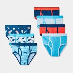 Boys' 7pk Shark Printed Briefs - Cat & Jack™ Blue M