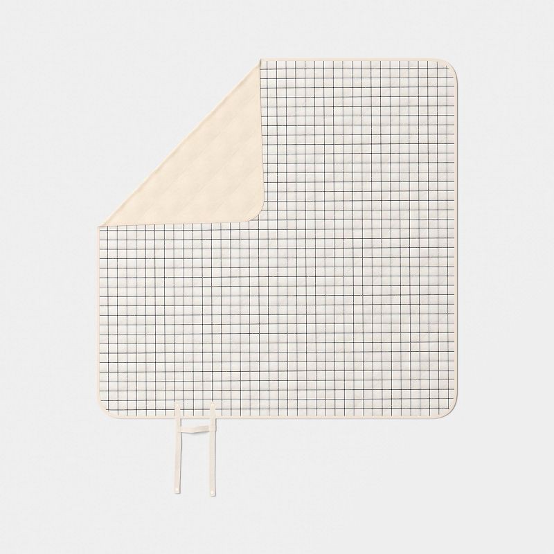 slide 1 of 4, 60"x60" Windowpane Portable Picnic Blanket White - Room Essentials™, 1 ct
