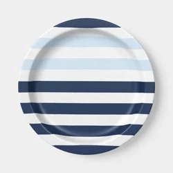 Melamine Salad Plate Navy/Blue Striped - Room Essentials™"