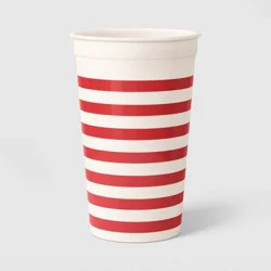 16 fl oz Plastic Tall Tumbler Red Striped - Room Essentials™