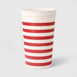 16 fl oz Plastic Tall Tumbler Red Striped - Room Essentials™