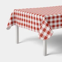 84"x60" Red Gingham Tablecloth - Room Essentials™