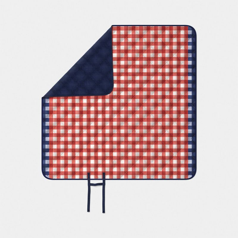 slide 1 of 4, 60"x60" Gingham Portable Picnic Blanket Red - Room Essentials™, 1 ct