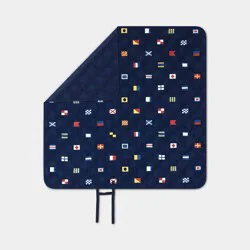 60"x60" Nautical Flags Portable Picnic Blanket Dark Blue - Room Essentials™