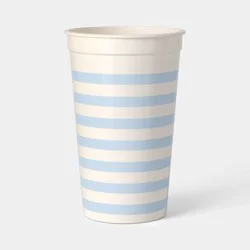 16 fl oz Plastic Tall Tumbler Light Blue Striped - Room Essentials™