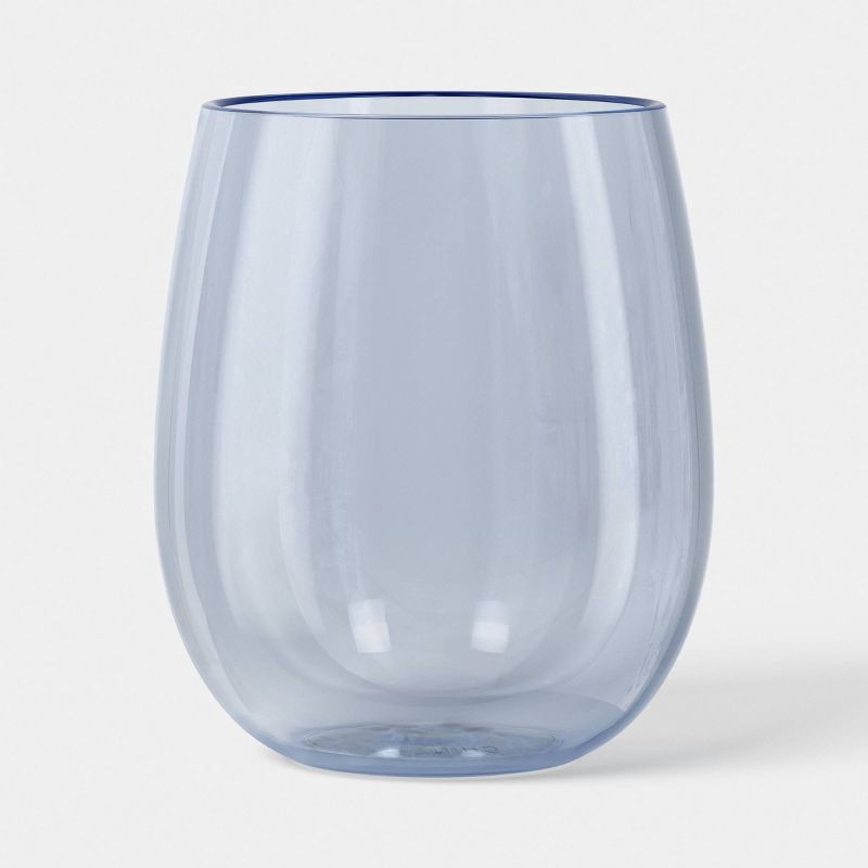 slide 1 of 3, 15oz Plastic Stemless Wine Glass Blue - Room Essentials™, 15 oz