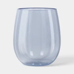 15oz Plastic Stemless Wine Glass Blue - Room Essentials™