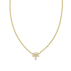 Kendra Scott Dragonfly Pendant Necklace - Gold/White