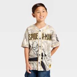 Boys' Marvel Spider-Man Baseball Jersey - Gray XS