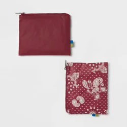 2pk Americana Water Resistant Pouches - Open Story™ Red Paisley