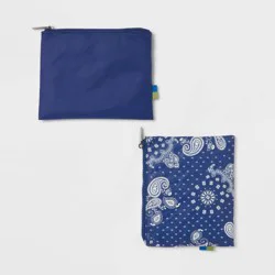 2pk Americana Water Resistant Pouches - Open Story™ Blue Paisley