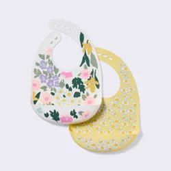 Silicone Bibs - 2pk - Floral - Cloud Island™