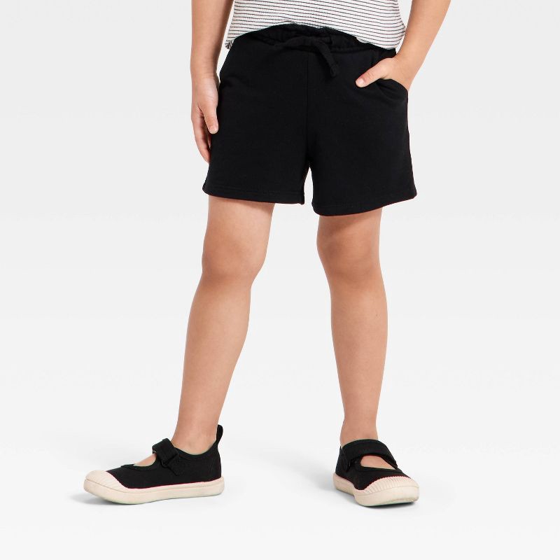 slide 1 of 3, Toddler Girls' Knit Shorts - Cat & Jack™ Black 3T, 1 ct