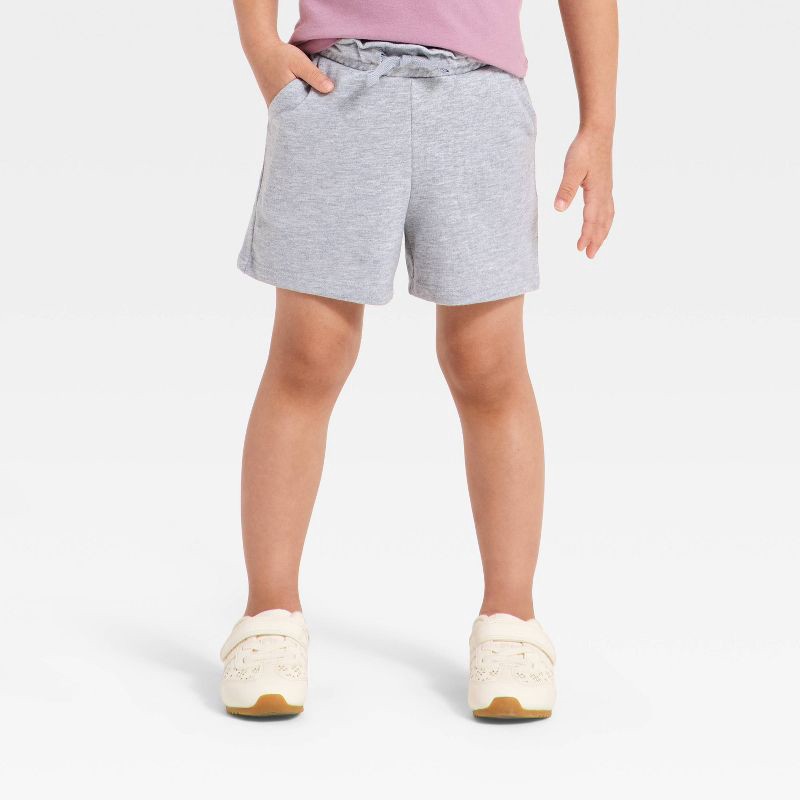 slide 1 of 3, Toddler Girls' Knit Shorts - Cat & Jack™ Heather Gray 3T, 1 ct