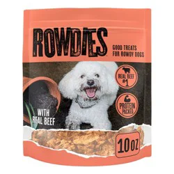 Rowdies Beef Flavor Chewy Dog Treats - 10oz