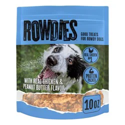 Rowdies Peanut Butter Flavor Chewy Dog Treats - 10oz