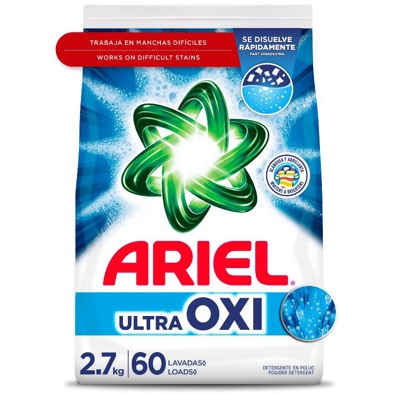 slide 1 of 10, Ariel Laundry Detergent Ariel Original Laundry Detergents - 60 Loads: Deep Cleaning Powder, Paraben-Free, Resealable Bag, 1 ct