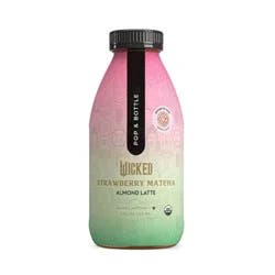 Pop & Bottle Strawberry Matcha Almond Milk Latte - 11 fl oz