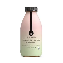 Pop & Bottle Strawberry Matcha Almond Milk Latte - 11 fl oz