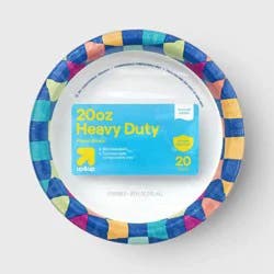 Disposable Bowls - Colorful Checkered - 20oz/20ct - up&up™