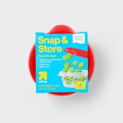 Round Food Storage Containers - Cherries - 7.5oz/4pk - up&up™: BPA-Free, Polypropylene Lids