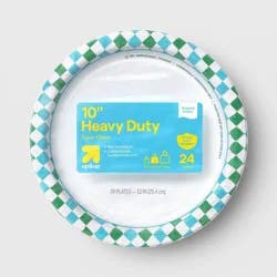 Disposable Plates 10" - Blue/Green Checkered - 24ct - up&up™