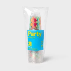Disposable Clear Cups - Colorful Checkered - 18oz/30ct - up&up™