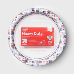 Disposable Plates 10" - RWB Quilt - 24ct - up&up™