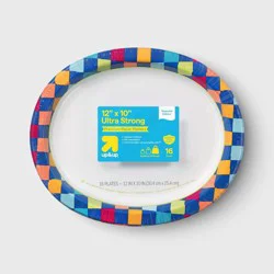 Disposable Platters Oval - Colorful Checkered - 16ct - up&up™