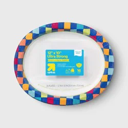 Disposable Platters Oval - Colorful Checkered - 16ct - up&up™