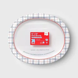 Disposable Platters Oval - RWB Plaid - 16ct - up&up™