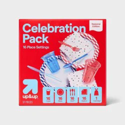 Disposable Tabletop Party Pack - Red White Blue - 97ct - up&up™