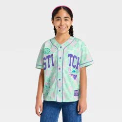 Girls' Disney Lilo & Stitch Softball Jersey - Green L