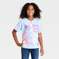 Girls' Care Bears Cheer Bear Softball Jersey - Blue XS