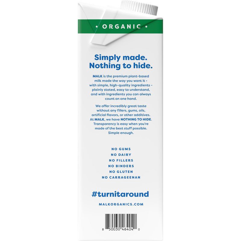 slide 3 of 6, MALK Organics Unsweetened Gluten Free Organic Shelf Stable Almond Milk - 32 fl oz, 32 fl oz