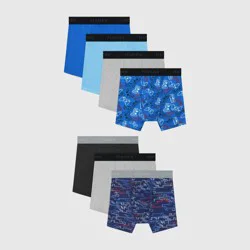 Hanes Boys' Gamer Print 7pk Cotton Stretch Boxer Briefs - L