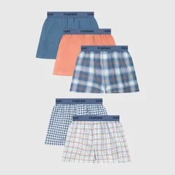 Hanes Boys' 5pk Plaid Boxer Shorts - M