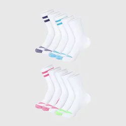 Hanes Girls' 10pk Cool Comfort Crew Socks White S