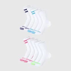 Hanes Girls' 10pk Cool Comfort Crew Socks White S
