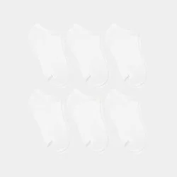 Hanes Girls' 6pk Pure Comfort No Show Socks White S