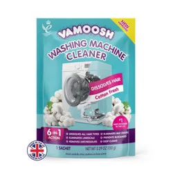 Vamoosh Washing Machine Cleaner with Hair Dissolver Detergent Boosters Cotton Fresh - 5.29oz: Paraben-Free, Powder Form, Pouch
