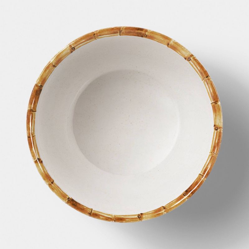 slide 1 of 3, 3.5 fl oz Bamboo Border Dip Bowl White - Threshold™, 3.5 fl oz