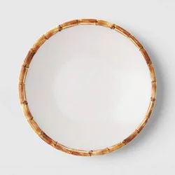 6.125" Bamboo Border Appetizer Plate White - Threshold™